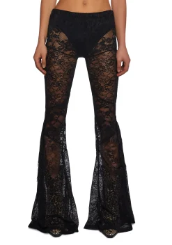 Current Mood Bottoms|Pants*Test Of Time Lace And Fringe Flare Pants