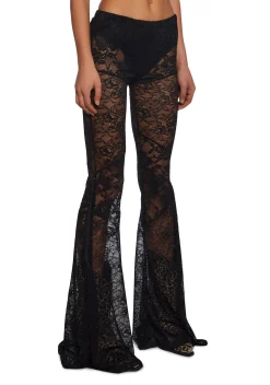 Current Mood Bottoms|Pants*Test Of Time Lace And Fringe Flare Pants