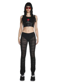 Current Mood Bottoms*The Mosh Pit Mesh Flared Leggings