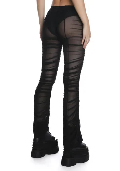 Current Mood Bottoms*The Mosh Pit Mesh Flared Leggings