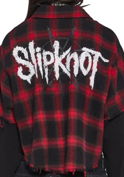 Dolls Kill x Slipknot Tops|Plus*The Nameless Cropped Flannel Top