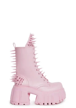 Club Exx Boots*The Problem Child Combat Boots - Pink