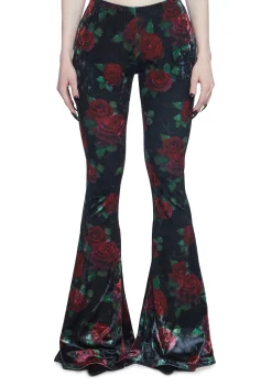 Widow Bottoms|Pants*Thorned Morte Velvet Flare Pants
