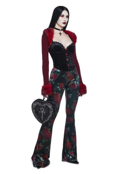 Widow Bottoms|Pants*Thorned Morte Velvet Flare Pants