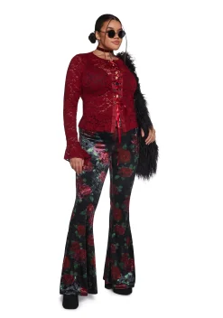 Widow Bottoms|Pants*Thorned Morte Velvet Flare Pants