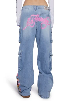 Ed Hardy Bottoms|Pants*Tiger Flowers Cargo Jeans