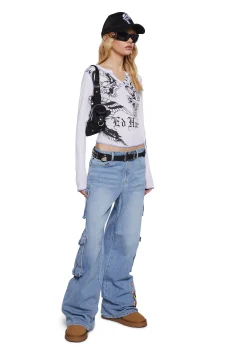 Ed Hardy Bottoms|Pants*Tiger Flowers Cargo Jeans