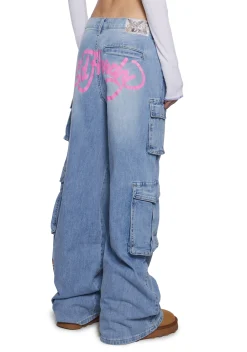 Ed Hardy Bottoms|Pants*Tiger Flowers Cargo Jeans