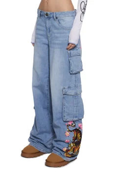 Ed Hardy Bottoms|Pants*Tiger Flowers Cargo Jeans