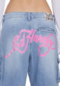 Ed Hardy Bottoms|Pants*Tiger Flowers Cargo Jeans