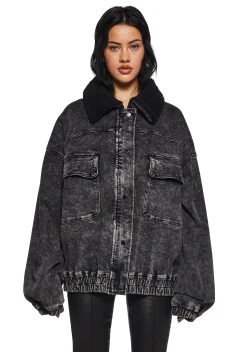 Current Mood Outerwear|Plus*Total Destruction Bomber Jacket