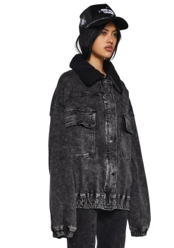 Current Mood Outerwear|Plus*Total Destruction Bomber Jacket
