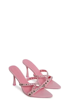Current Mood Heels*Total Perks Studded Mules - Pink