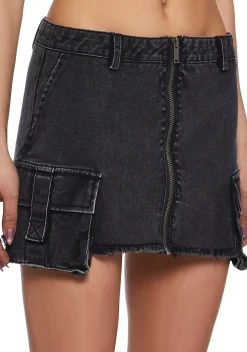 Current Mood Bottoms|Skirts*Total Recall Denim Mini Skirt