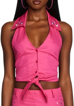 Sugar Thrillz Tops*Total Superstar Halter Top