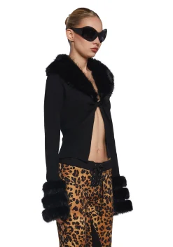 Current Mood Tops|Plus*Touches Of Glam Faux Fur Cardigan