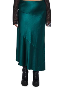 Widow Bottoms|Skirts*Tragically Divine Satin Midi Skirt