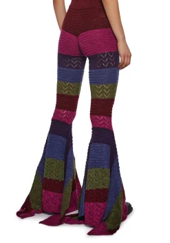 Current Mood Bottoms|Pants*Trippy Fads Crochet Pants - Striped