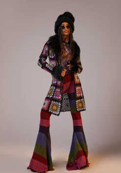 Current Mood Bottoms|Pants*Trippy Fads Crochet Pants - Striped