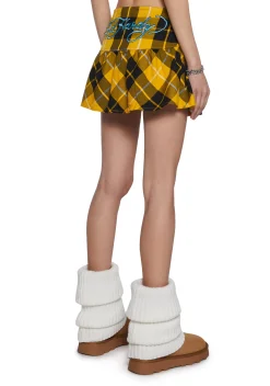 Ed Hardy Bottoms|Skirts*True Eagle Plaid Flare Miniskirt