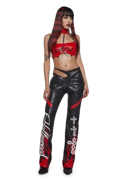 Namilia Tops*Turn On Choker Top - Red