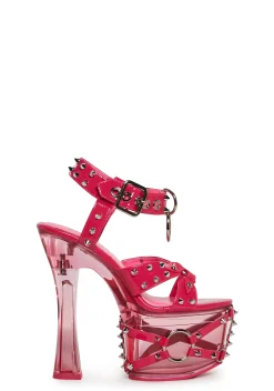Widow Platforms|Heels*Twisted Darkness Platform Heels - Pink