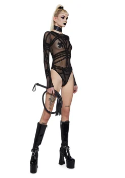Widow Tops*Twisted Fantasies Mesh Bodysuit