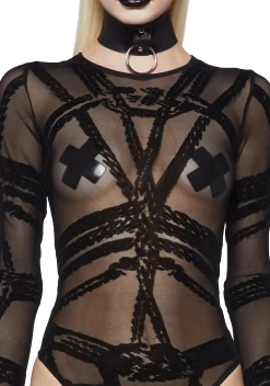 Widow Tops*Twisted Fantasies Mesh Bodysuit