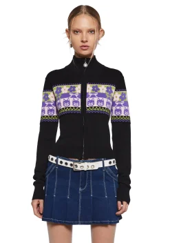 dELiA*s by Dolls Kill Tops|Plus*Ultimate Throwback Zip-Up Sweater - Fairisle