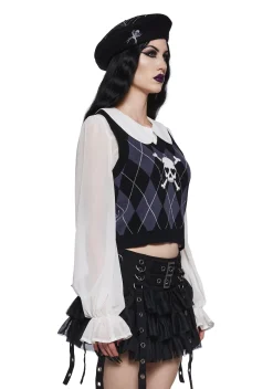 Widow Tops*Uncharm School Argyle Sweater Vest