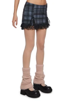 dELiA*s by Dolls Kill Bottoms|Skirts*Under The Boardwalk Mini Skort - Gray Plaid