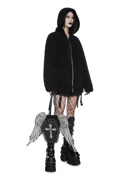 Widow Outerwear*Underworld Rising Hooded Sherpa Jacket