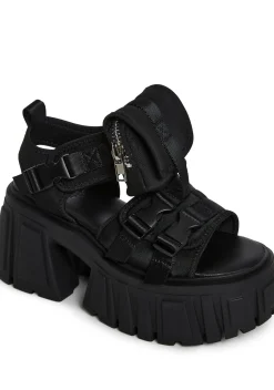 DARKER WAVS Sandals*Utopia Platform Sandals - Black