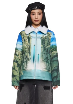 Dolls Kill x NARUTO SHIPPUDEN Outerwear|Plus*Valley Of The End Trucker Jacket