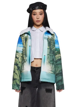 Dolls Kill x NARUTO SHIPPUDEN Outerwear|Plus*Valley Of The End Trucker Jacket