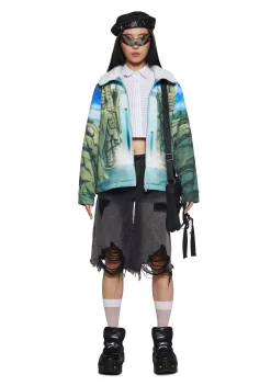 Dolls Kill x NARUTO SHIPPUDEN Outerwear|Plus*Valley Of The End Trucker Jacket