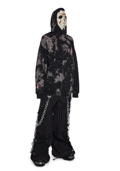 Dolls Kill x Friday the 13th Outerwear|Sweatshirts & Hoodies*Vile Voorhees Mask Zip-Up Hoodie