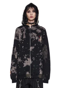 Dolls Kill x Friday the 13th Outerwear|Sweatshirts & Hoodies*Vile Voorhees Mask Zip-Up Hoodie