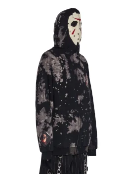 Dolls Kill x Friday the 13th Outerwear|Sweatshirts & Hoodies*Vile Voorhees Mask Zip-Up Hoodie