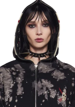 Dolls Kill x Friday the 13th Outerwear|Sweatshirts & Hoodies*Vile Voorhees Mask Zip-Up Hoodie