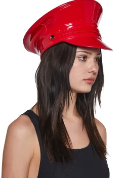 Funk Plus Hats*Vinyl Captain Hat With Strap