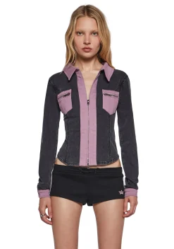 Generation Kiss Tops|Plus*Violetta Long Sleeve Blouse