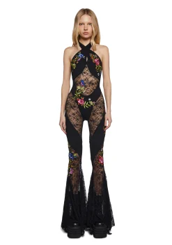 Club Exx Jumpsuits & Rompers*Walking Goddess Embroidered Jumpsuit