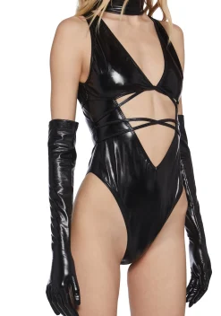 Club Exx Tops*Want To Believe Bodysuit And Gloves Set
