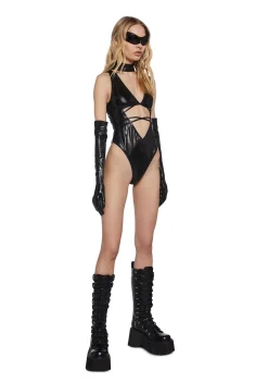Club Exx Tops*Want To Believe Bodysuit And Gloves Set