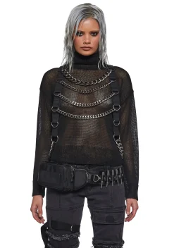 DARKER WAVS Outerwear|Sweatshirts & Hoodies*Warp Chain Harness Sweater