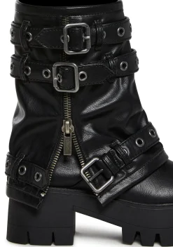 DARKER WAVS Boots*Warp Combat Boots - Black
