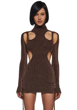 DARKER WAVS Dresses*Warp Cut-Out Bodycon Dress