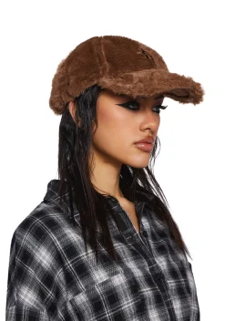 DARKER WAVS Hats*Warp Faux Fur Baseball Cap