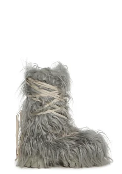 DARKER WAVS Boots*Warp Faux Fur Boots - Gray
